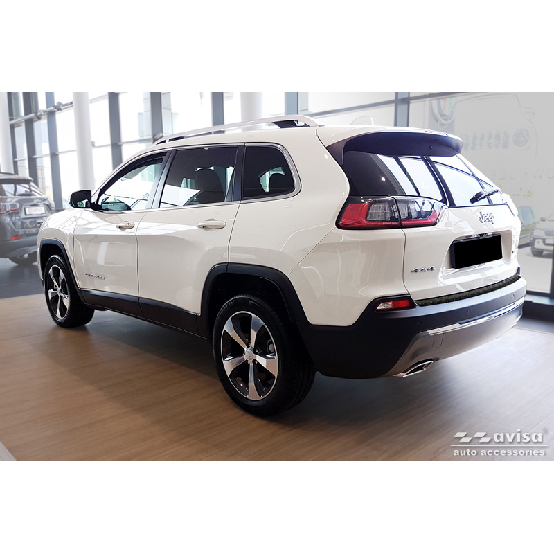 Matt Black Aluminum Rear bumper protector  Jeep Cherokee Facelift 2018- 'Riffled Plate'