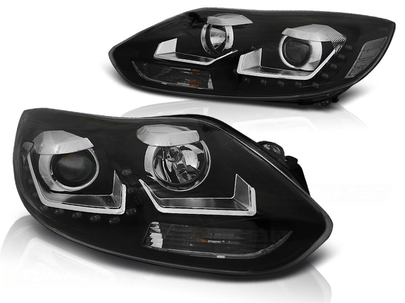 Koplampen Ford Focus MK4 11-14 LED Zwart