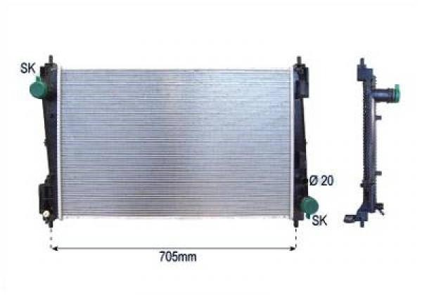 Radiator GRANDE PUNTO 05->> 620x395x27 1.3 MULTIJET +/-AC