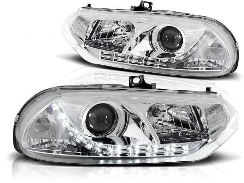 Koplampen Alfa Romeo 156 LED Devil Eyes DRL look Chroom
