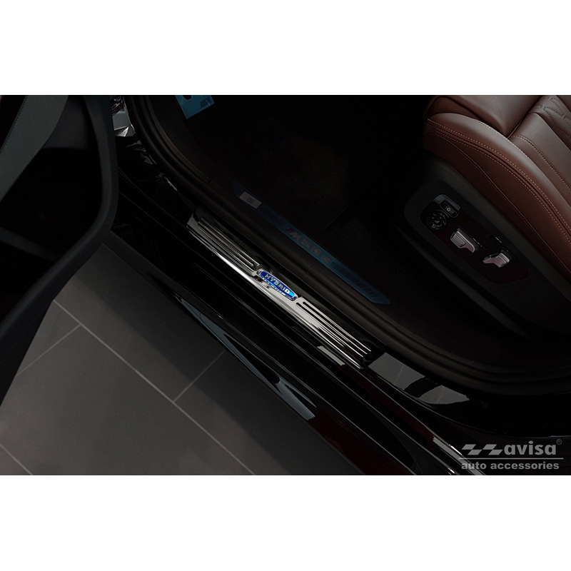 Black Inox door sill protectors  BMW X6 G06 2019- 'Hybrid' - 4-pieces