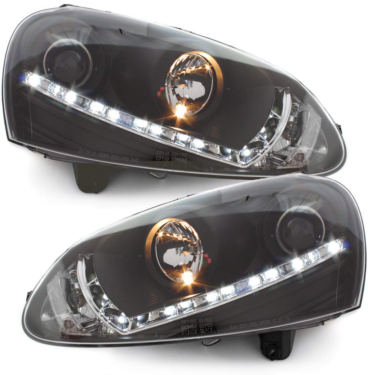Headlights VW Golf V 03-09 Devil Eyes Dlite LED Black