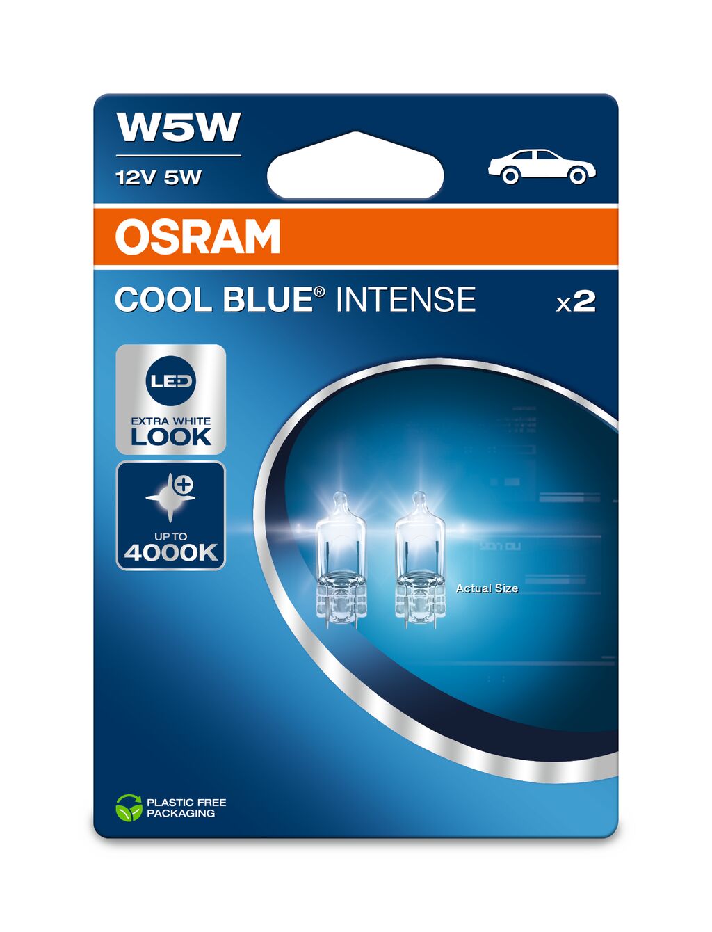 Osram Cool Blue Intense T10 W5W 12V 2pcs Xenon Look