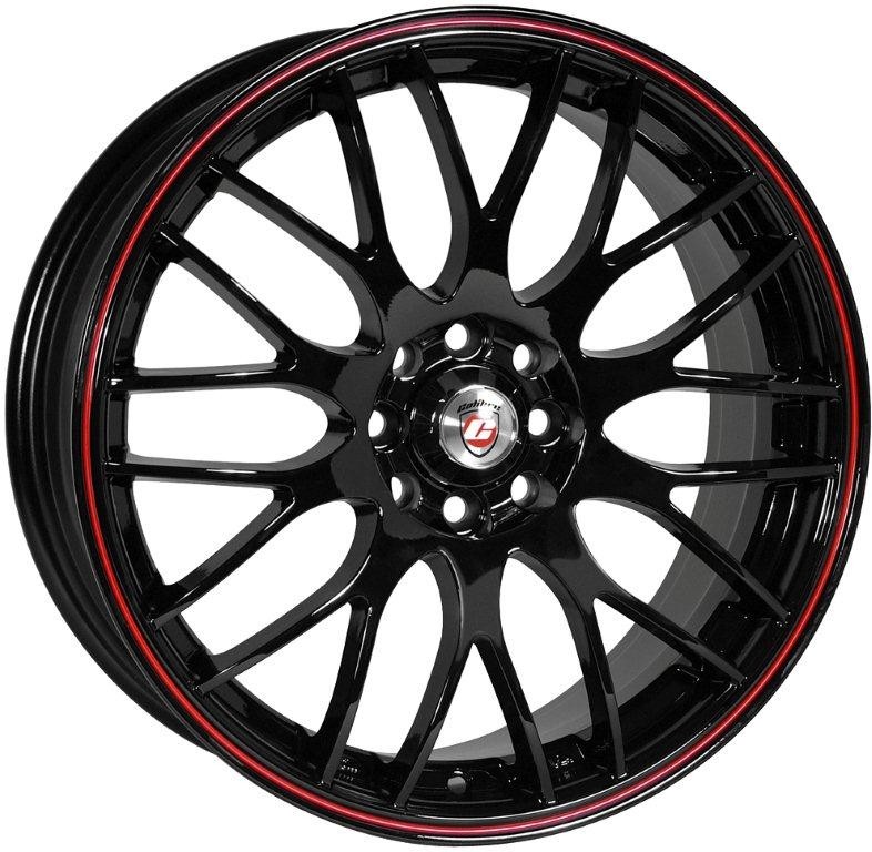 Velgen Calibre Motion II 6.5x15 8x100 Black/Red pinstripe