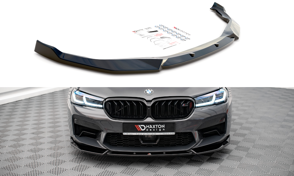 Voorspoiler V.1 BMW M5 F90 FL Maxton Glans Zwart