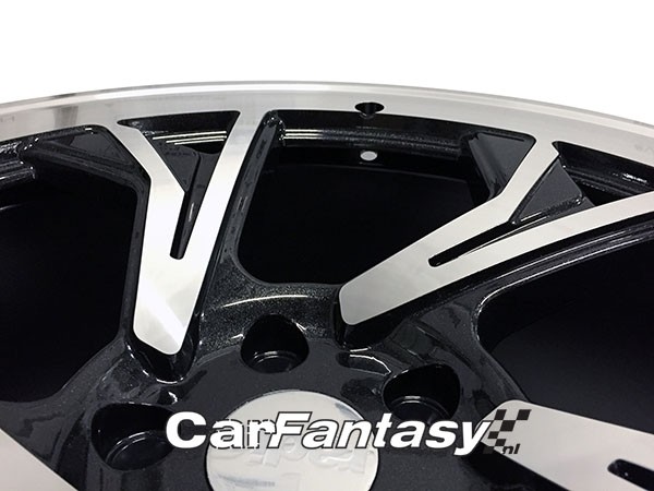 RADI8 C5 9.5x18 5x100 35 Gloss black machine face 66,6 Velgen