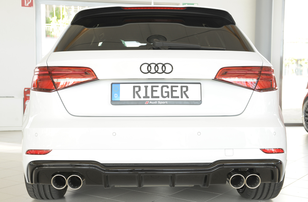 Diffuser Audi A3 8V S-Line Hatchback & Sportback 16-20 Rieger Glans Zwart