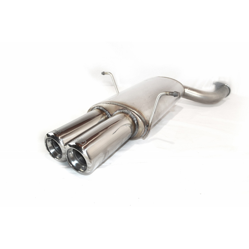 Stainless steel sport exhaust  BMW E46 6-Cylinder Sedan/Coupe/Touring 320i 110kW/323i 125kW/328i 142kW 1998-2005 (with 1 connection pipe) 2x 80mm