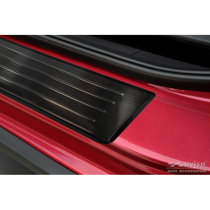 Zwart RVS Instaplijsten  Honda Jazz Crosstar 2020- 'Lines' - 4-delig