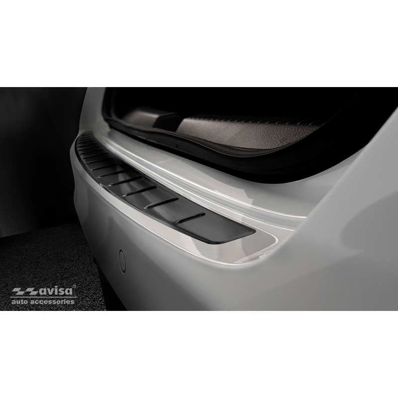 Black Stainless Steel Rear bumper protector  Mercedes CLA II (C118) 2019- 'Ribs'