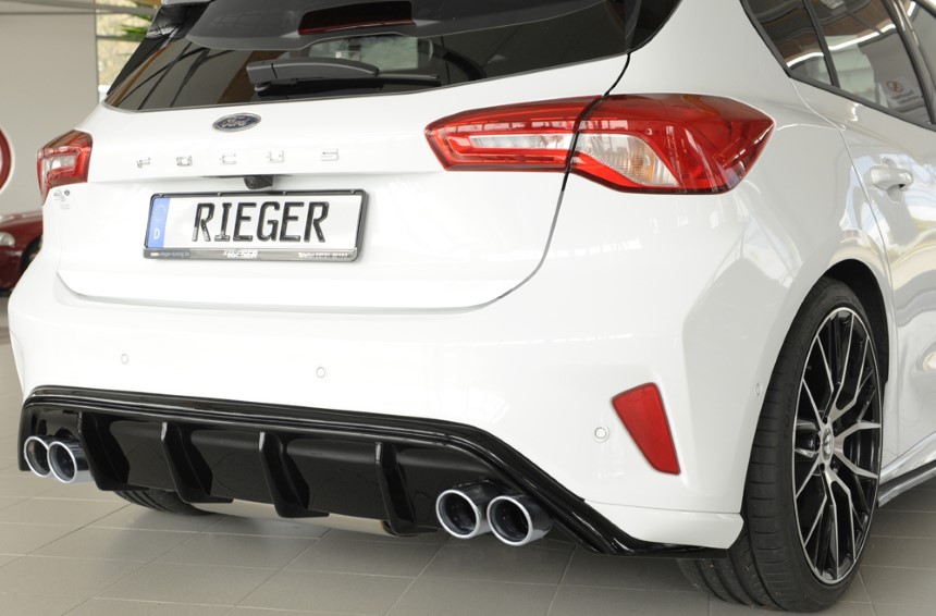 Diffuser Ford Focus 4 ST/ST-Line dubbele uitlaat links + rechts Rieger glans zwart