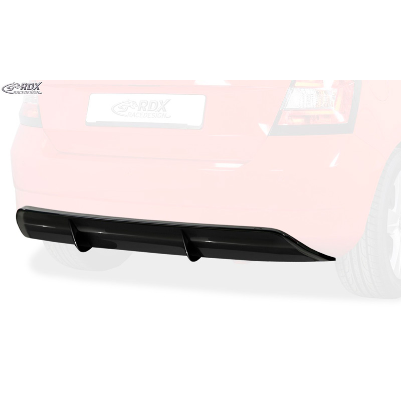Rear bumper skirt 'Diffusor'  Skoda Fabia III HB (NJ) 2014- (ABS glossy black)