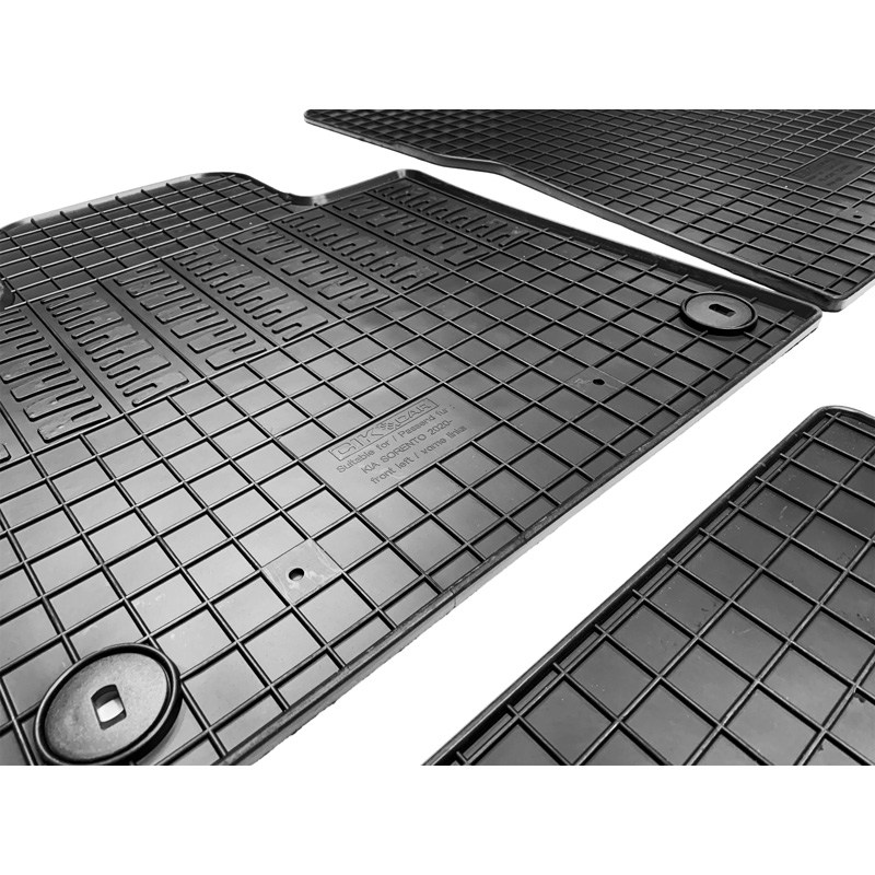 Rubber car mats set  Kia Sorento IV (MQ4) 2020- excl. Hybrid (4-pieces + fixing system)