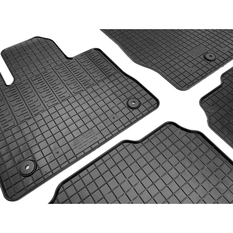 Rubber car mats set  Ford Explorer VI (U625) Hybrid 2020- (4-pieces + fixing system)