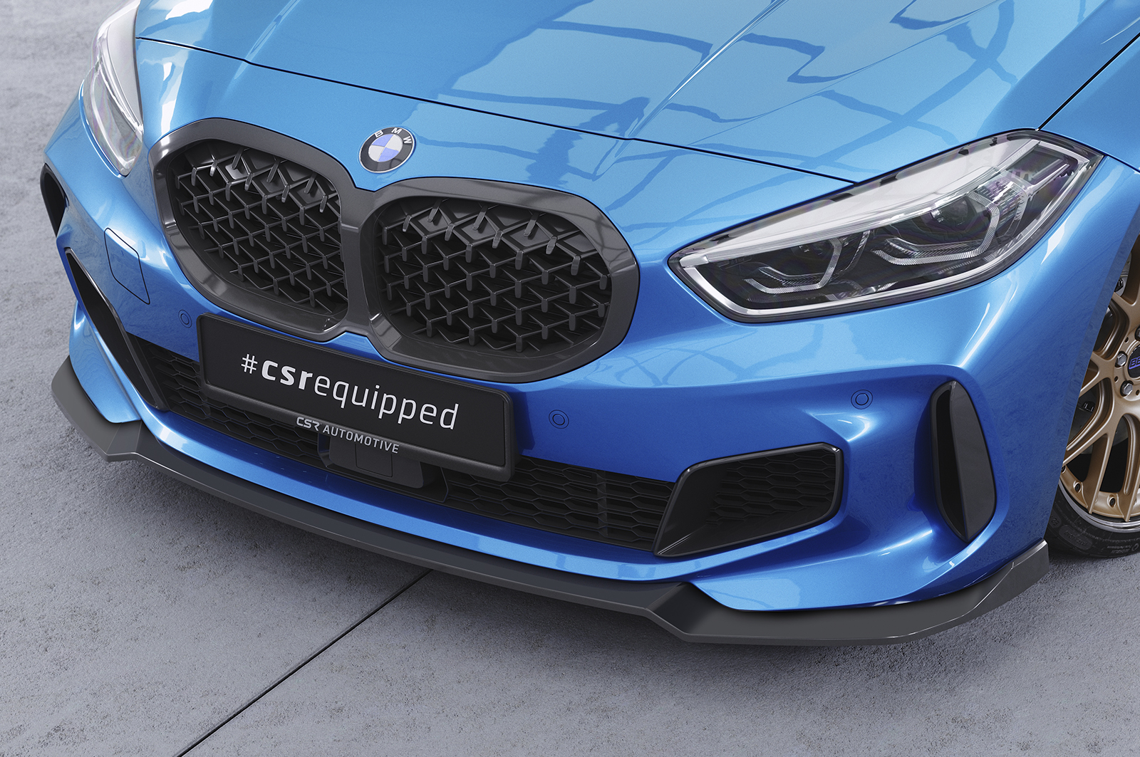 Voorspoiler BMW 1 Serie F40 M Pakket CSR Glans Zwart