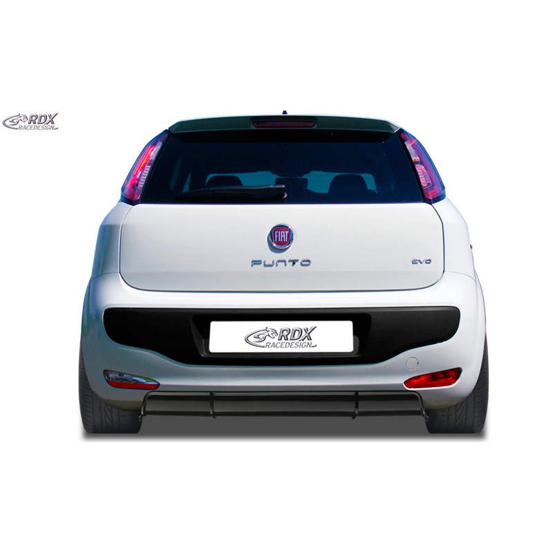 Rear bumper skirt 'Diffusor'  Fiat Punto Evo 2009- (ABS glossy black)