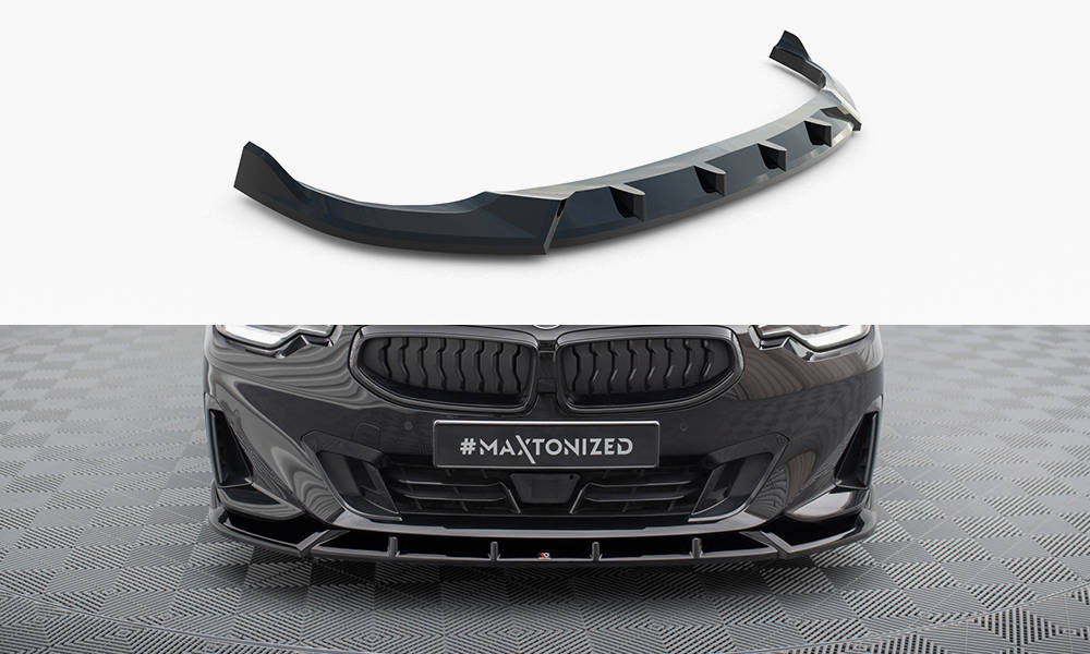 Voorspoiler V.2 BMW 2 Serie Coupe G42 Maxton Glans Zwart