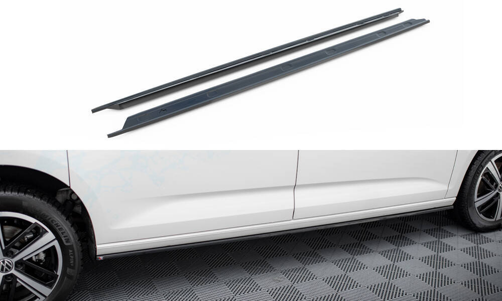 Zijskirts VW Caddy MK5 Maxton Glans Zwart
