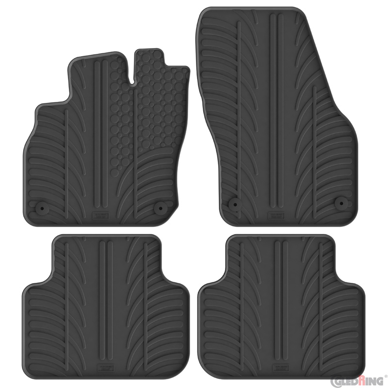 Gledring Rubber car mats set  Cupra Terramar (KP1) e-Hybrid (PHEV) 2024- (T profile 4-pieces + mounting clips)