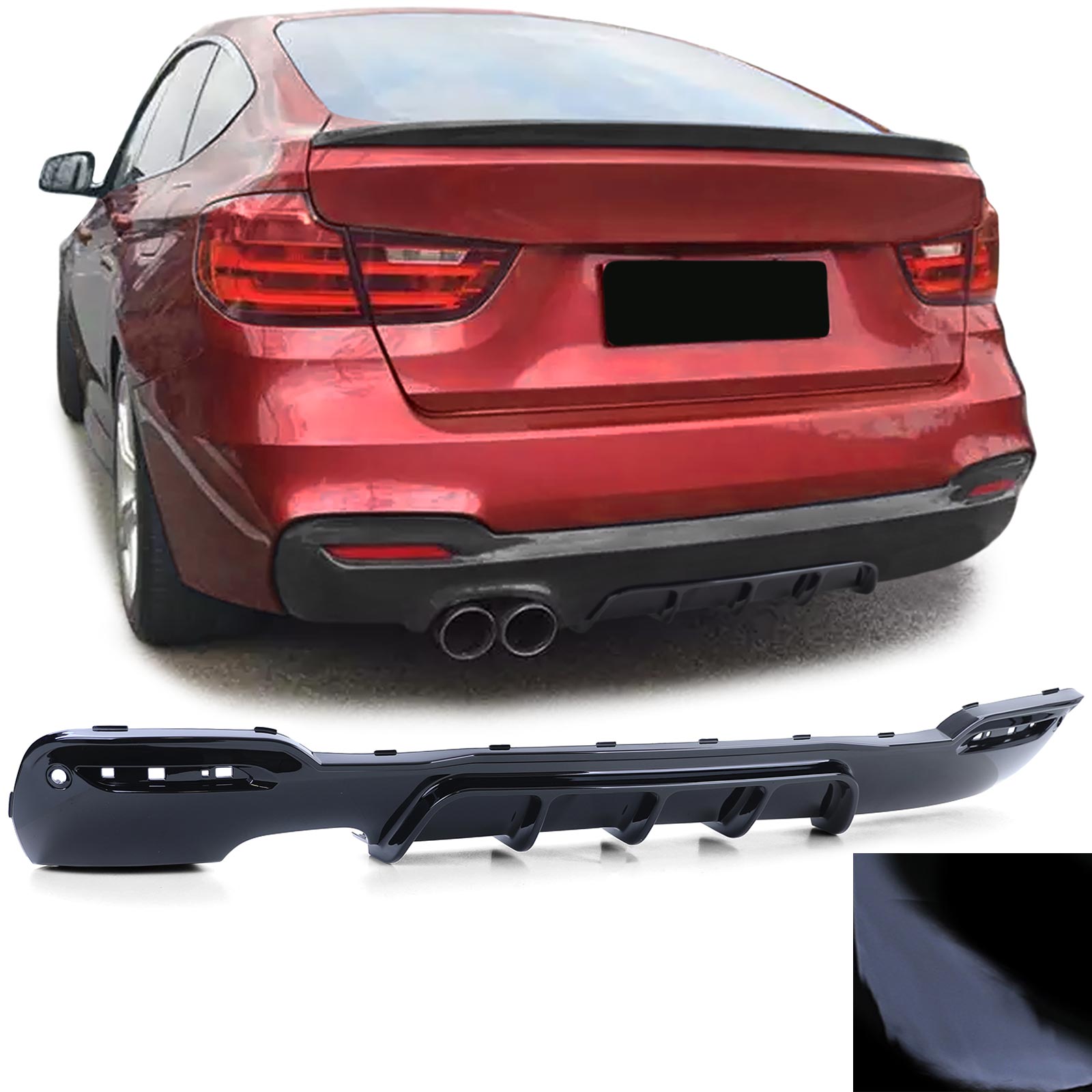 Diffuser BMW 3 Serie GT F34 Glans Zwart