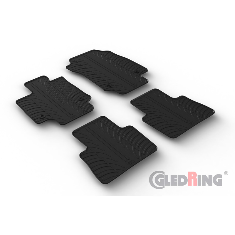 Rubber car mats set  Lexus NX PHEV 2022- (T profile 4-pieces + mounting clips)