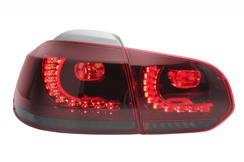 Achterlichten led VW Golf VI 10/08- R-look Dynamic LED Donker Rood/Smoke