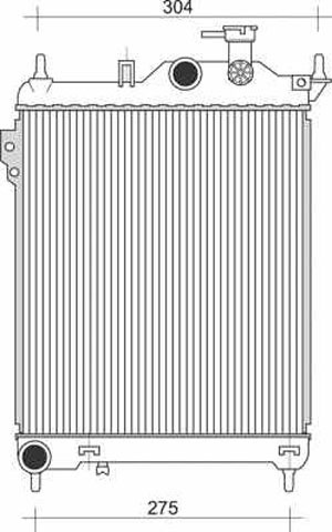 Radiator GETZ 02->> 373x320 ALLEEN 1.1/1.3 +/-AC