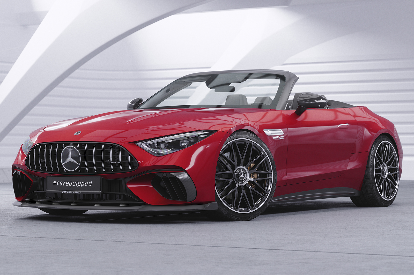 Voorspoiler Mercedes Benz SL (R232) AMG CSR Glans Zwart