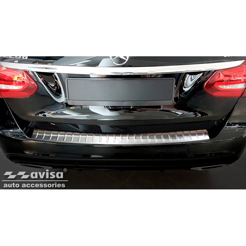 RVS Achterbumperprotector  Mercedes C-Klasse W205 Kombi 2014-2021 'Ribs'