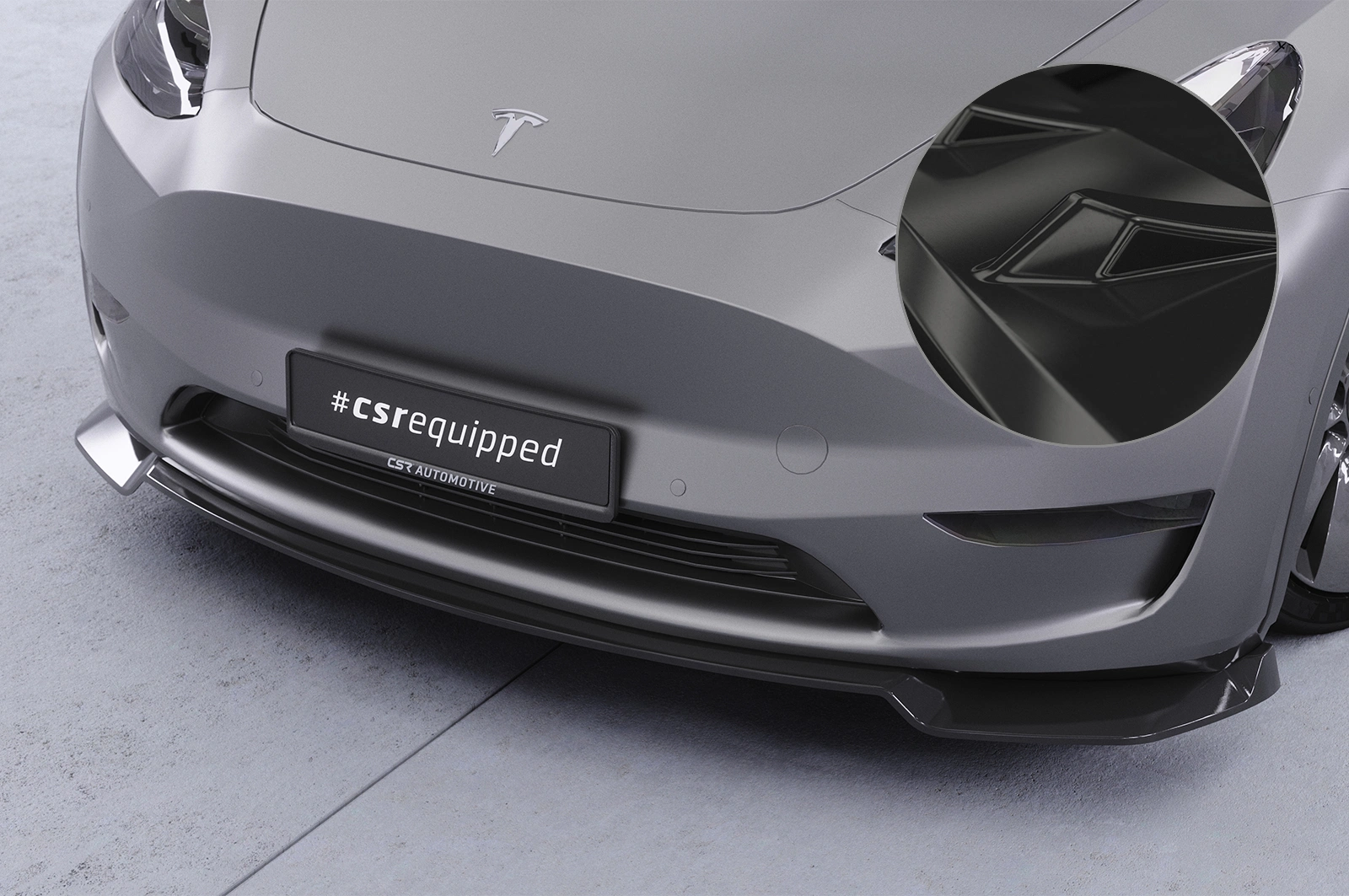 Voorspoiler Tesla Model Y glans zwart
