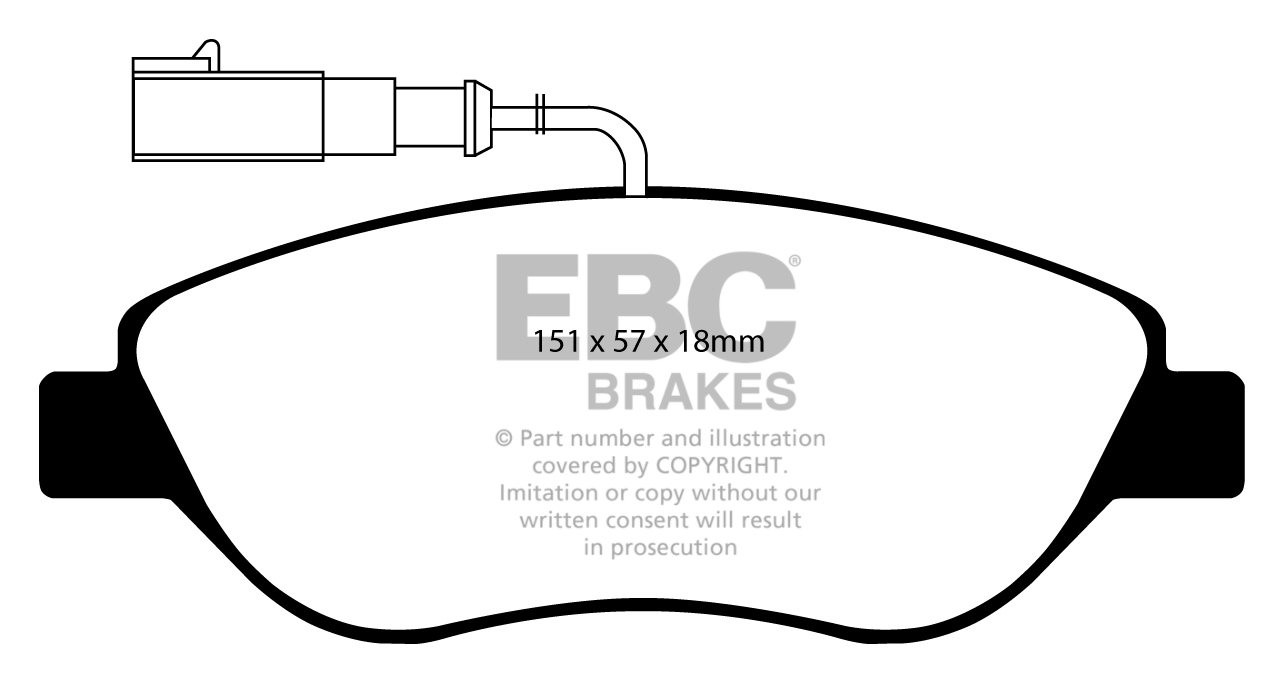 EBC Brakes FIAT Bravo 2.0 TD 2010-.. Remblokken voorzijde