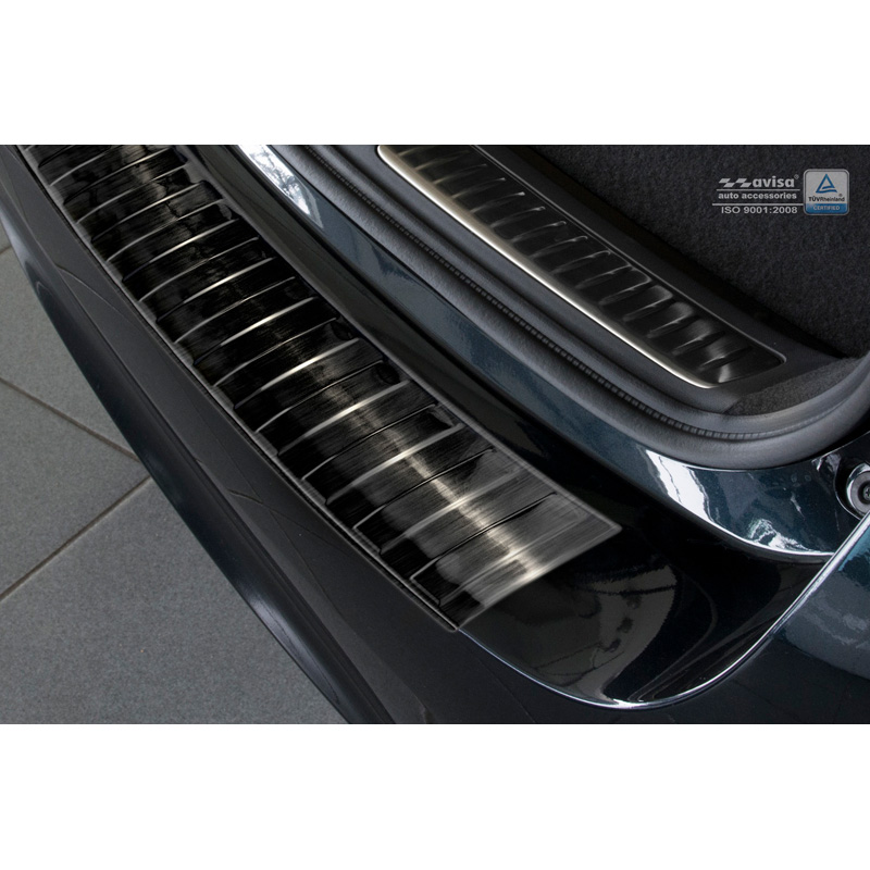 Black Stainless Steel Rear bumper protector  Toyota Avensis III Facelift 2015- 'Ribs'