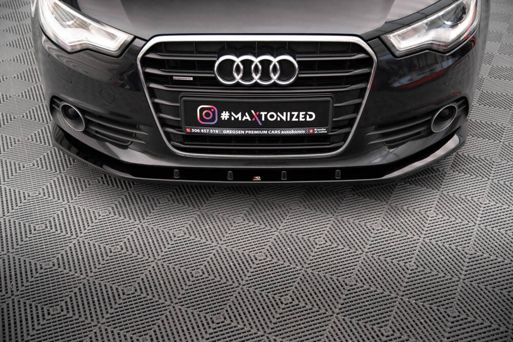 Voorspoiler V.3 Audi A6 Avant C7 Maxton Glans Zwart