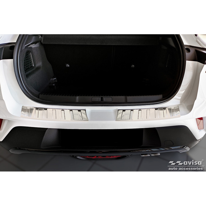 Stainless Steel Rear bumper protector  Opel Mokka 2020- 'Ribs' (2-pieces)