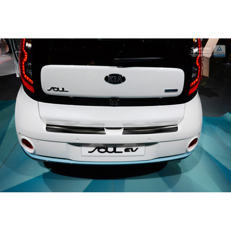 Black Stainless Steel Rear bumper protector  Kia Soul EV 2014- (2-Pieces)