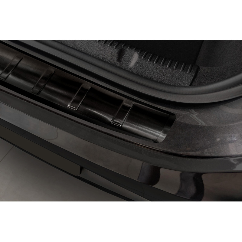 Black Stainless Steel Rear bumper protector  Mercedes EQE (V295) 2022- 'Ribs'