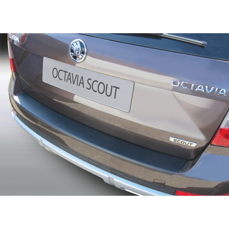 ABS Rear bumper protector  Skoda Octavia Scout Kombi 6/2013-4/2017 Black