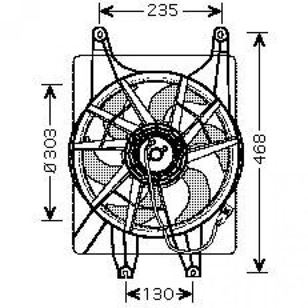 Radiator FAN SONATA 93-98 COMPLEET +AC