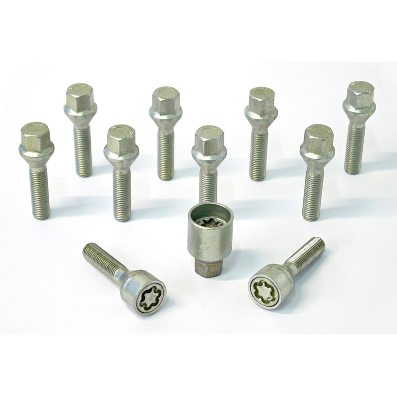 H&R Wheel bolt Set Taper-Head M12x1.50 - Length 38mm - 10 pcs. - incl. wheel-locks