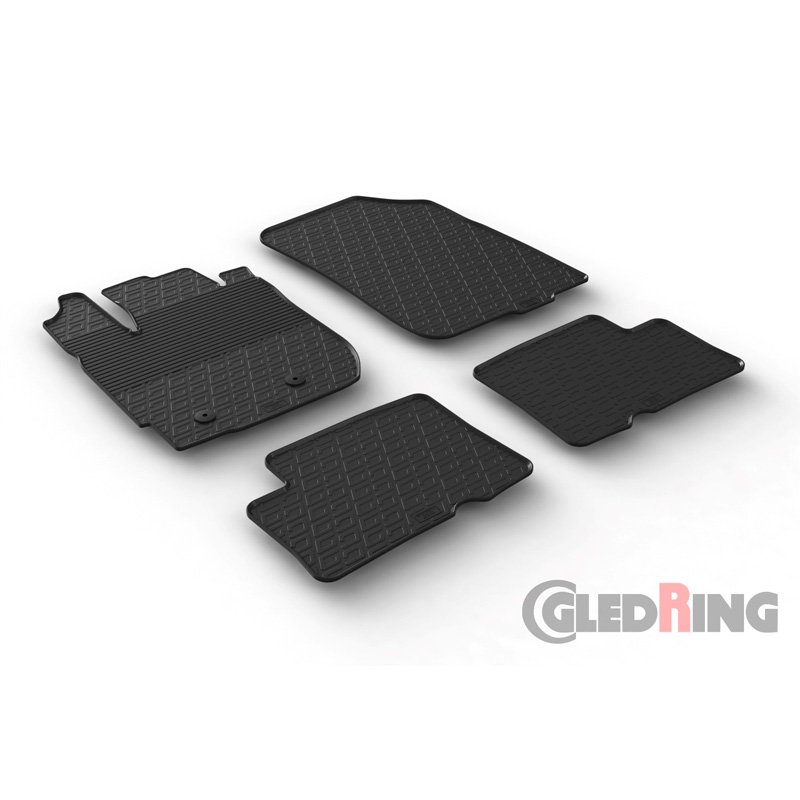 Rubber car mats set  Dacia Duster 2015-2018 (G profile 4-pieces + mounting clips)