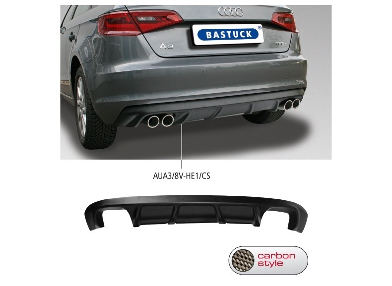 Achterbumper Diffusor inzet, Audi A3 8V Carbon stijl