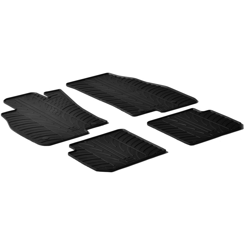 Rubber car mats set  Alfa Romeo Mito 3 doors 2008- (T profile 4-pieces + mounting clips)