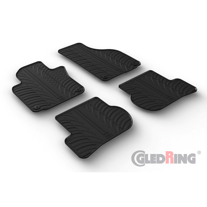 Rubbermatten  Skoda Octavia II 2004-2012 (T profiel 4-delig + montageclips)
