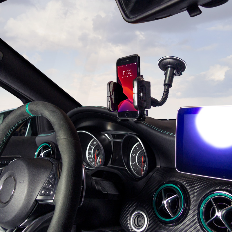 Universal Smartphone/Navigation Holder with suction cup/gooseneck 40-120mm