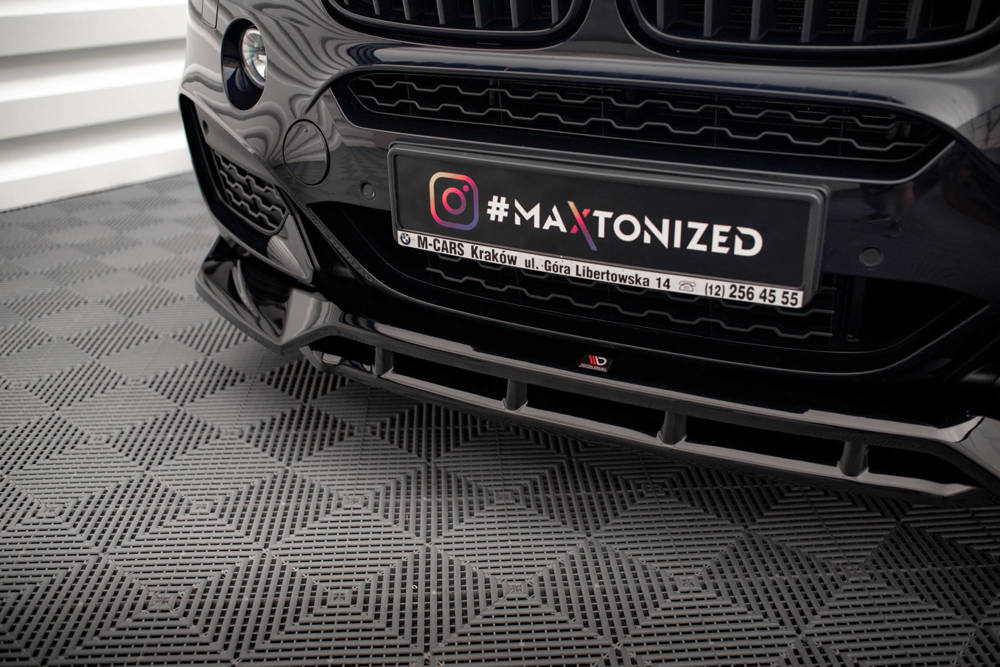 Voorspoiler V.3 BMW X6 M pakket F16 Maxton Glans Zwart