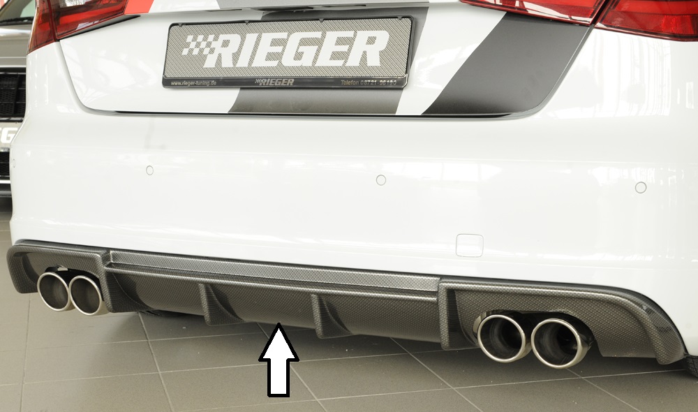 Achter Skirt Audi A3 8V 12-16 S-line Rieger carbon look