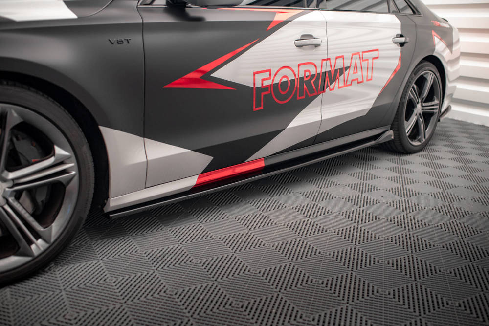 Zijskirts V.2 Audi S8 D4 Maxton Glans Zwart