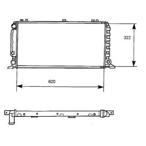 Radiator AUDI 80 91->> 620x320 2.0 E/D