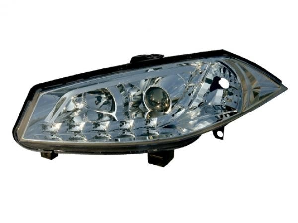 Koplampen Renault Megane 03-.. LED Devil Eyes DRL look chroom
