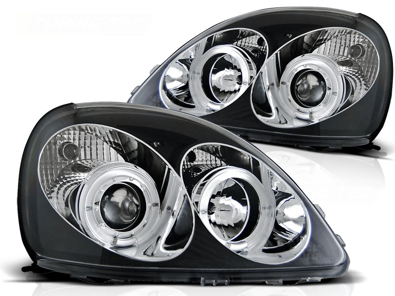 Headlights Toyota Yaris Angel Eyes Clear Black 98-05